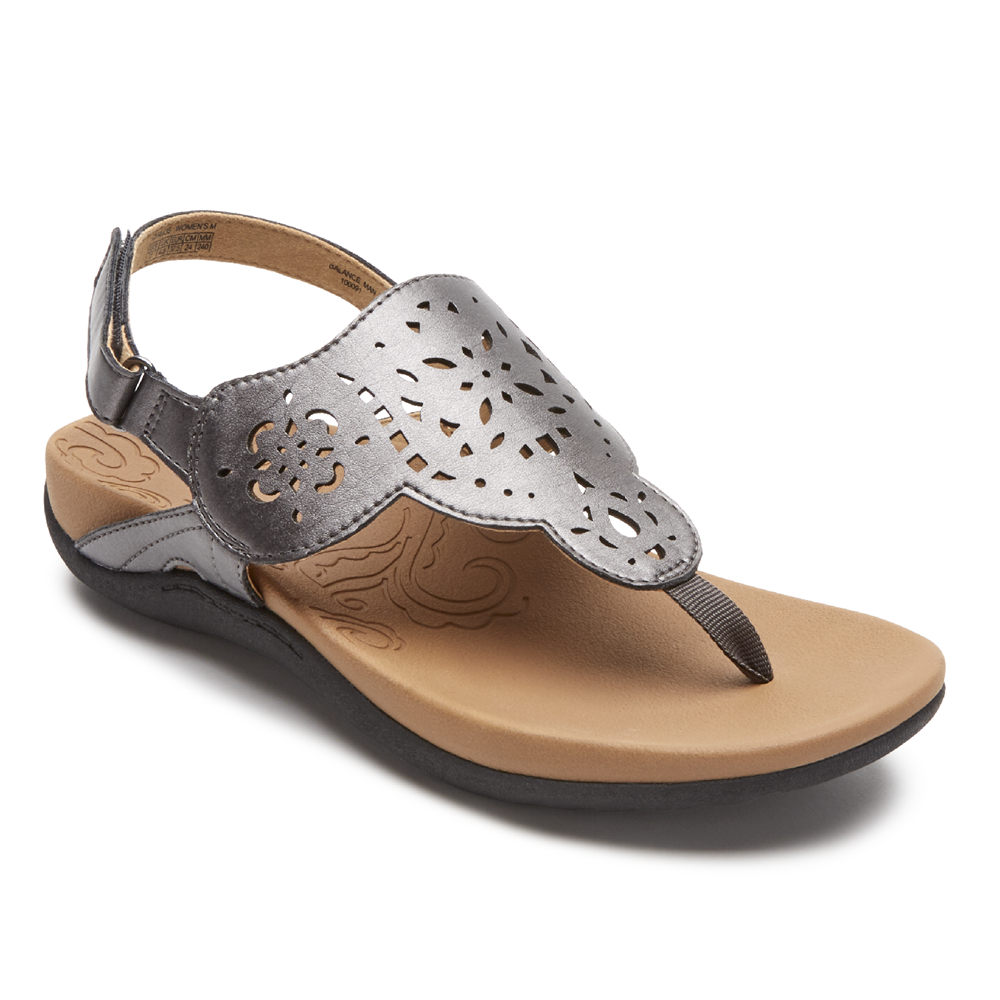 Rockport Womens Sandals Grey - Ridge Circle Cutout Thong - UK 614-IWQAUY